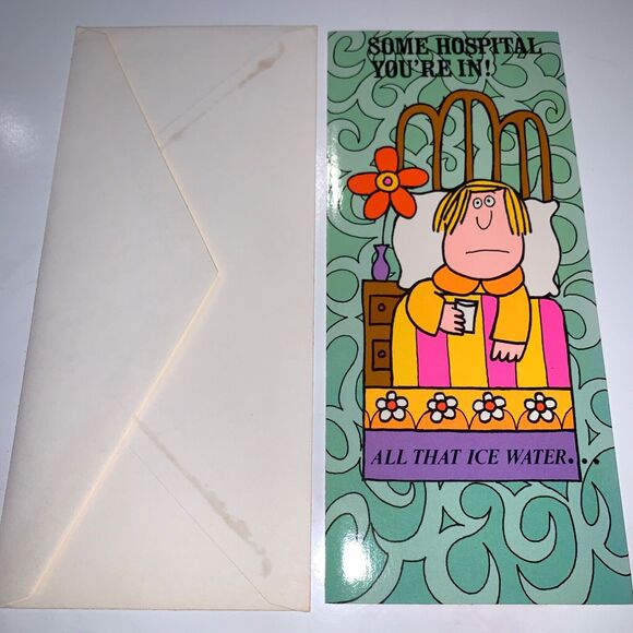 Vintage 70s Greeting Card Get Well Alcohol Scotch Mentioned unused - Picture 1 of 4